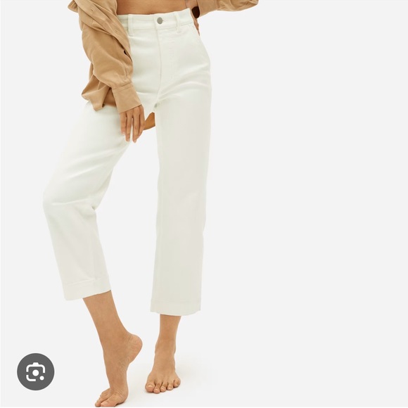 Everlane Straight Leg Crop Bone 6 - Picture 1 of 3